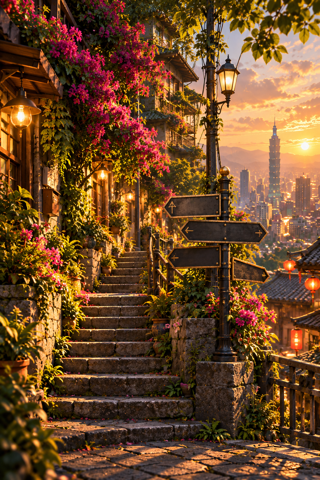 Neighborhood stairway and directions concept art